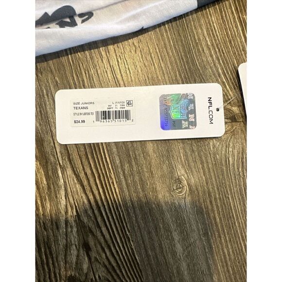 Houston Texans Teens Juniors Large Shirt. Authentic. NWT. 1 - Picture 6 of 7